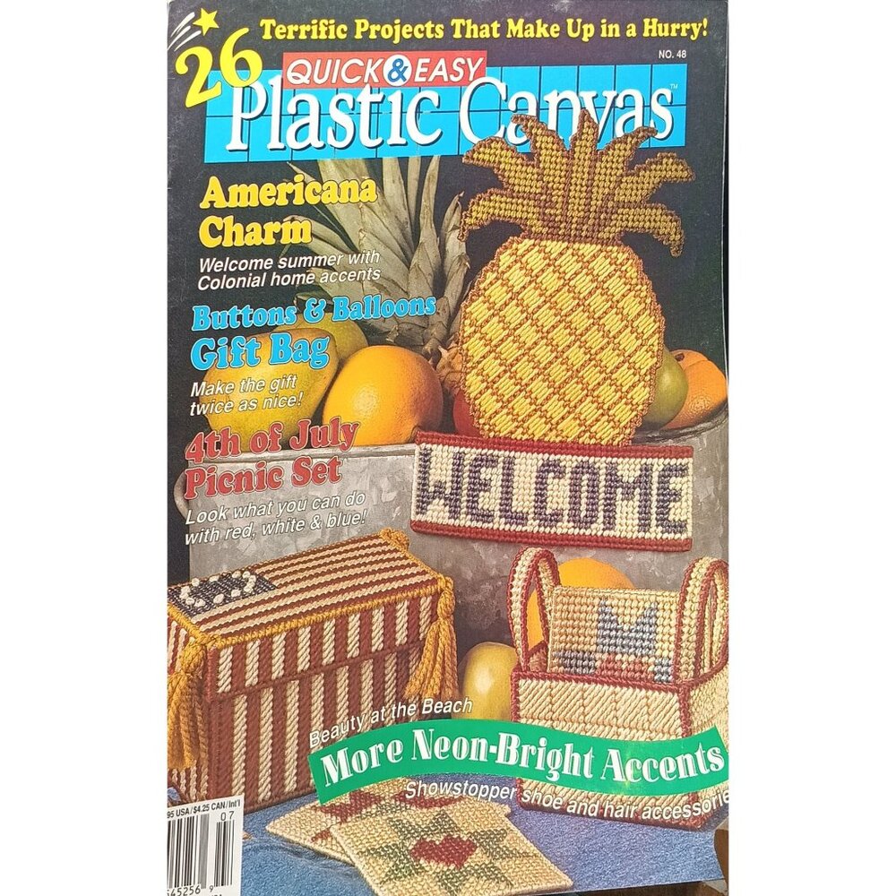 Vintage Quick & Easy Plastic Canvas Magazine June July 1997 No. 48